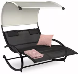 Leżak bujany dwuosobowy Rimini Garden Point czarny Leżak bujany dwuosobowy Rimini Garden Point czarny