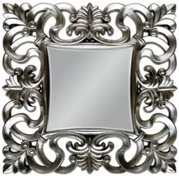 Lustro ścienne w srebrnej ramie 100x100 Lustro ścienne w srebrnej ramie 100x100