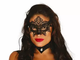Czarna maska karnawałowe koronkowa dla kobiet