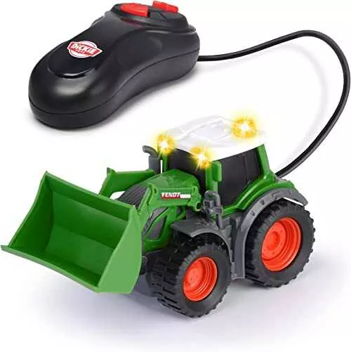 dickie toys 203732000 fendt traktor sterowany na kabel z ruchoma lopata efekty swietlne 14cm