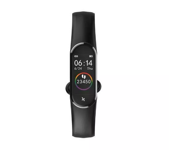 smartwatch maxcom fw20 soft czarny z czarnym paskiem ekran