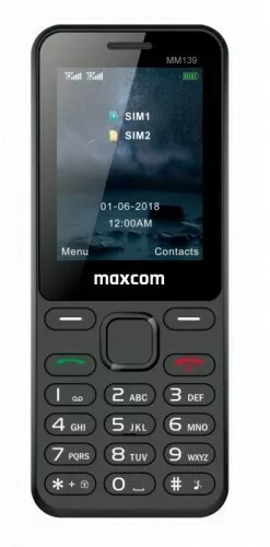 telefon maxcom mm139 czarny z przodu