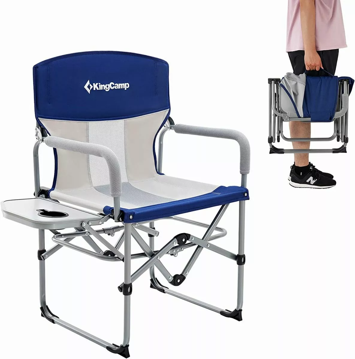 kingcamp krzeslo kempingowe niebieskie