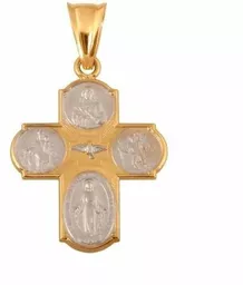 Medalik karmelitański z żółtego i białego złota