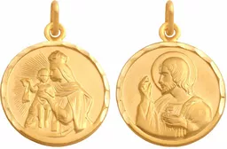 Złoty medalik karmelitański (awers i rewers)