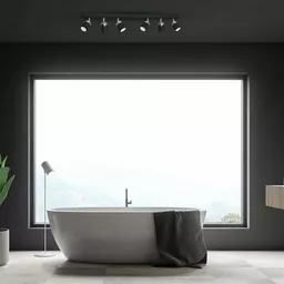 Lampa sufitowa Milagro czarna prezentacja zastosowania w łazience