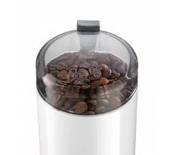 Młynek do kawy Bosch TSM6A011W biały prezentacja pojemnika z ziarnami kawy