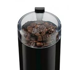 Młynek do kawy Bosch TSM6A013B czarny prezentacja pojemnika z ziarnami kawy