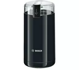 Młynek do kawy Bosch TSM6A013B czarny widok na młynek z pojemnikiem