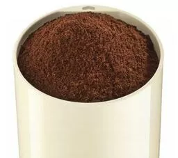 Młynek do kawy Bosch TSM6A017C kremowy prezentacja zmielonej kawy w pojemniku