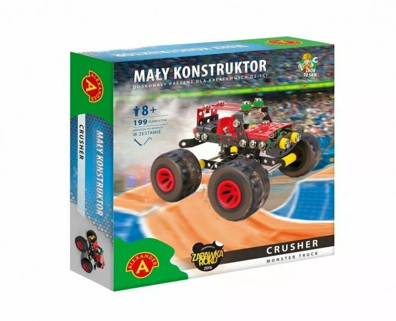 zestaw konstrukcyjny maly konstruktor monster truck crusher