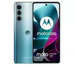 Motorola moto g200 5G 8 128GB widok na mroźno błękitną obudowę