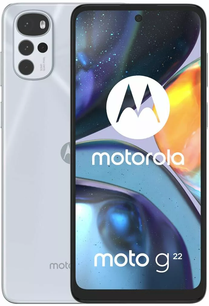 Smartfon MOTOROLA Moto G22 4 64GB 6 5 90Hz Bialy PATW0020PL front tyl