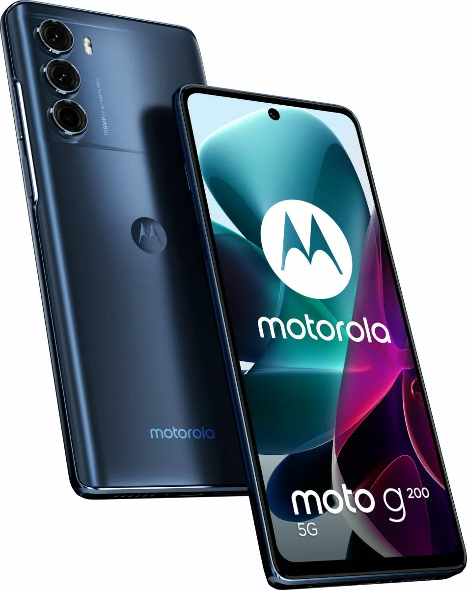 smartfon motorola moto g200 5g grafitowy skosy