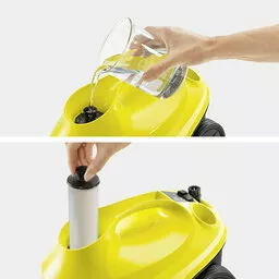 Myjka parowa do okien Karcher SC EasyFix prezentacja filtra i uzupełniania wody Myjka parowa do okien Karcher SC EasyFix prezentacja filtra i uzupełniania wody