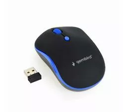 Myszka komputerowa bezprzewodowa Gembird MUSW 4B 03 B czarno niebieska lewy bok