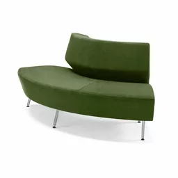Sofa narożna Alex wygięta do zewnątrz zielona na metalowych nóżkach Sofa narożna Alex wygięta do zewnątrz zielona na metalowych nóżkach