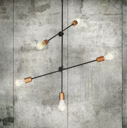 Lampa wisząca Nowodvorski AXIS 6270 złoto czarna, prezentacja na betonowym tle