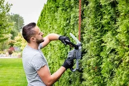 Praca nożycami akumulatorowymi do żywopłotu Praca nożycami akumulatorowymi do żywopłotu