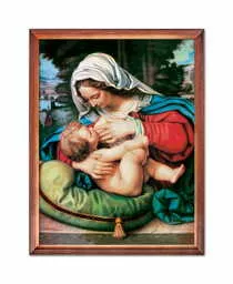 Bardzo popularny obraz Matki Boskiej Karmiącej w ramie