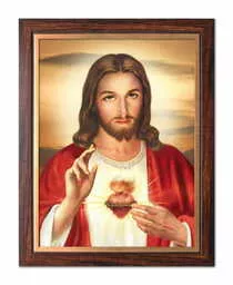 Obraz Serce Jezusa w ozdobnej ramie