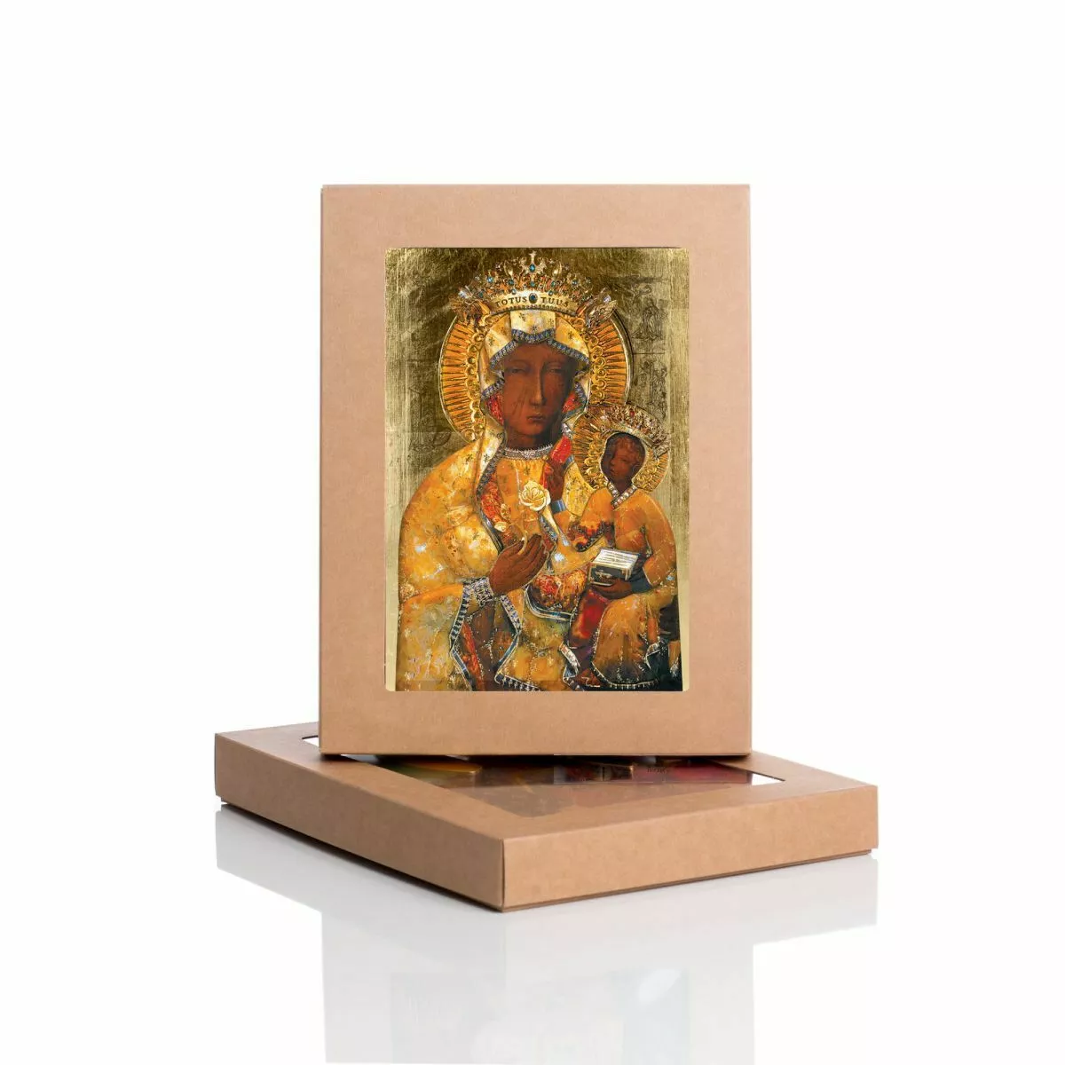 obraz matki boskiej czestochowskiej w sukience bursztynowej