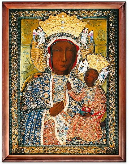 obraz matki boskiej czestochowskiej w sukience diamentowej