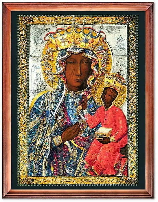 obraz matki boskiej czestochowskiej w sukience wdziecznosci