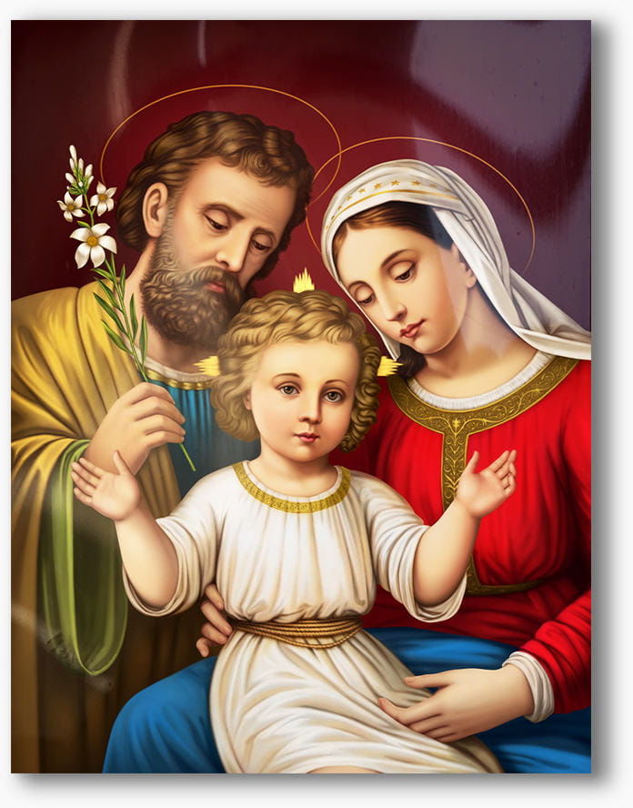 Nowoczesny obraz Świętej Rodziny na plexi