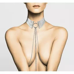 Srebrna obroża z łańcuszkiem Bijoux Indiscrets - wizualizacja Srebrna obroża z łańcuszkiem Bijoux Indiscrets - wizualizacja