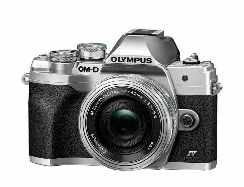 aparat olympus om d e m10 mark iv srebrny z obiektywem