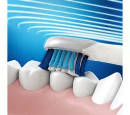 Szczoteczka do zębów Oral B Pulsonic Slim Clean 2000 czarna prezentacja sposobu działania szczoteczki na zębach