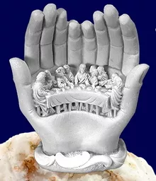 Ostatnia wieczerza w dłoniach alabaster grecki Ostatnia wieczerza w dłoniach alabaster grecki