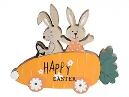 Figurka wielkanocna Black Red White drewniana z napisem Happy Easter Figurka wielkanocna Black Red White drewniana z napisem Happy Easter