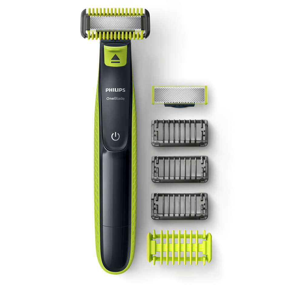 Philips OneBlade Face + Body z dodatkowym ostrzem i nasadkami przeznaczonymi do golenia i strzyżenia twarzy i ciała Philips OneBlade Face + Body z dodatkowym ostrzem i nasadkami przeznaczonymi do golenia i strzyżenia twarzy i ciała