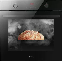 Piekarnik Amica ED47639BA X Type Steam czarny przód widok na zamknięty piekarnik prezentacja pieczenia w piekarniku