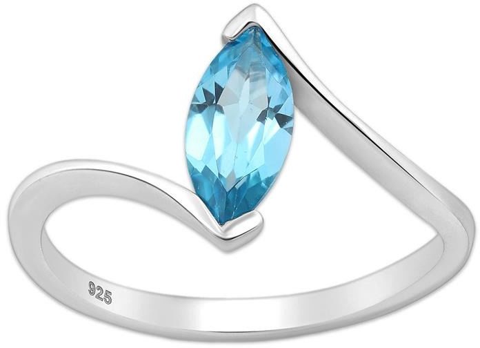 Srebrny pierścionek z niebieskim topazem