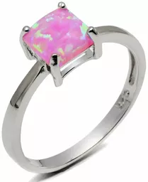 Srebrny pierścionek z różowym opalem