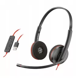 Słuchawki z mikrofonem Plantronics Blackwire C3220 czarne z prawej strony