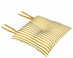 Poduszka na krzesło Silla Paski żółta 40 x 40 x 8 cm