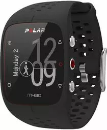 Smartwatch Polar M430 GPS z czarnym paskiem wyświetlacz