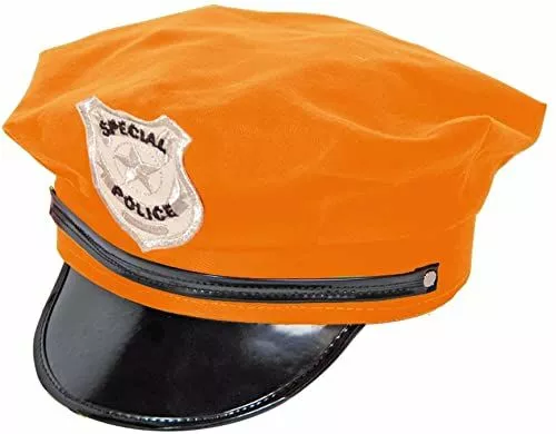 czapka policja neonowa pomaranczowa