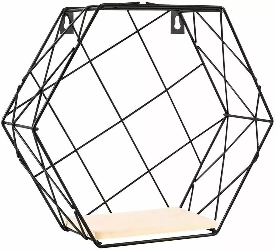 polka scienna hexagon metal 28 5 x 25 cm spaceo
