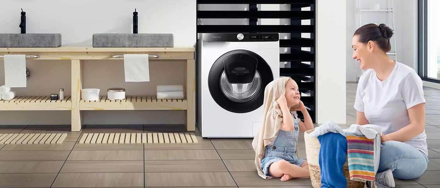 pralka samsung dziecko kobieta