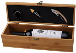 Skrzynka na wino wraz z akcesoriami prezent z grawerem Skrzynka na wino wraz z akcesoriami prezent z grawerem