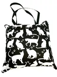 Bawełniana torba na zakupy Karo czarno biała w koty