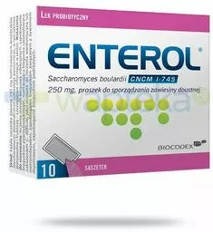 Enterol - lek probiotyczny na biegunkę, 10 saszetek