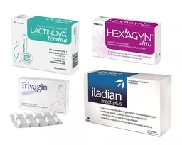Probiotyki ginekologiczne - Lactinova femina, Iladian, Hexagyn, Trivagin