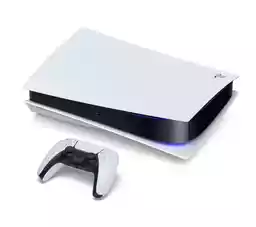 Sony PlayStation 5 konsola z padem ze skosu Sony PlayStation 5 konsola z padem ze skosu