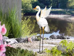 Ptaki ogrodowe ozdoby Livarno czapla prezentacja ustawienia nad wodą Ptaki ogrodowe ozdoby Livarno czapla prezentacja ustawienia nad wodą